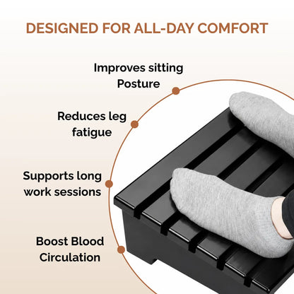 Wooden Ergonomic Foot Rest for Under Desk for Home & Office