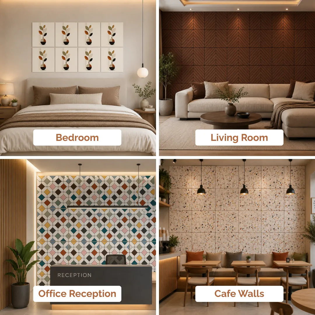 AcousTiles, 1' x 1' Acoustic Wall Tiles (Set of 8 )