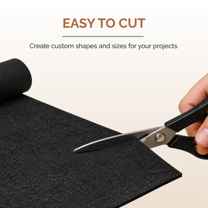 Acoustic Felt Fabric Material for Acoustic Curtains & Blinds, 1 Meter (Black )