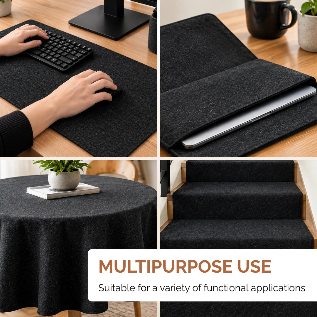 Acoustic Felt Fabric Material for Acoustic Curtains & Blinds, 1 Meter (Black )