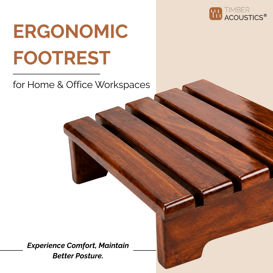 Wooden Ergonomic Foot Rest for Under Desk for Home & Office