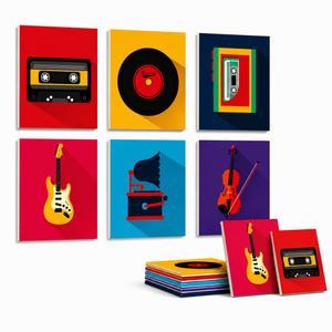 Noise Absorber Acoustic Art Wall Panels for  for Music Studio, 48”x32”