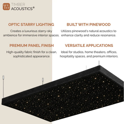 Starlit Acoustic Panel | Fiber Optic Starry Sound Absorbing Wall & Ceiling Panel