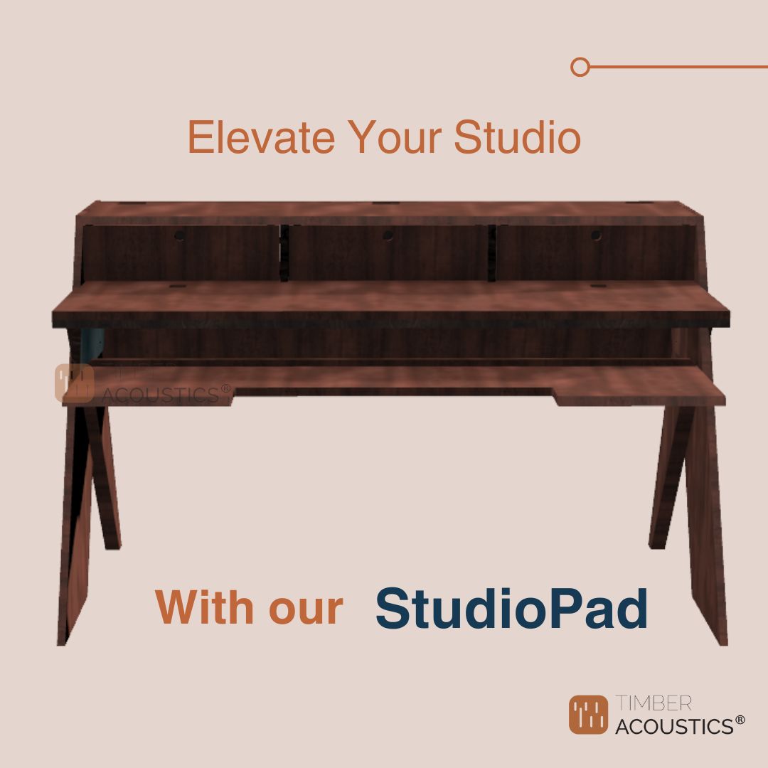 Timber Acoustics StudioPad™, Music Studio Table, Ergonomic Design For