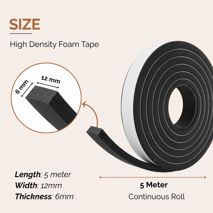 High Density Foam Seal Tape | 12mm x 6mm x 5M